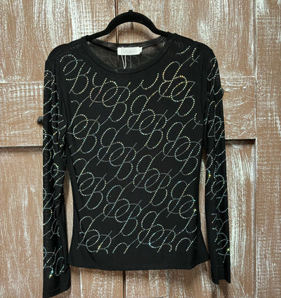 BLUSA NEGRA RHINESTONES